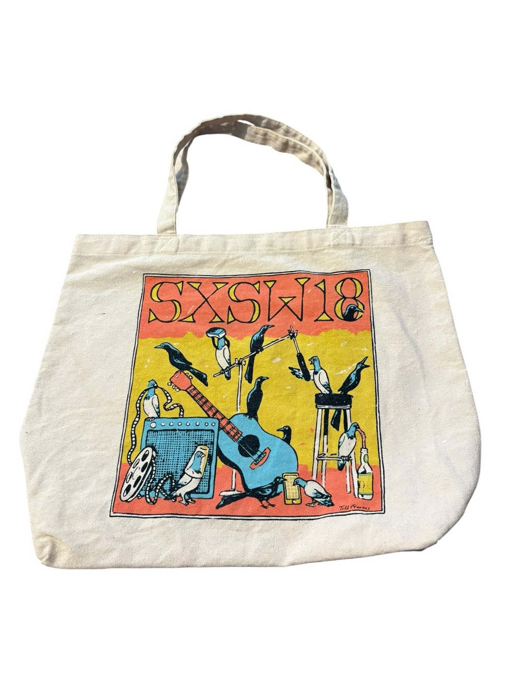 SXSW18 Graphic Natural Canvas Tote Bag